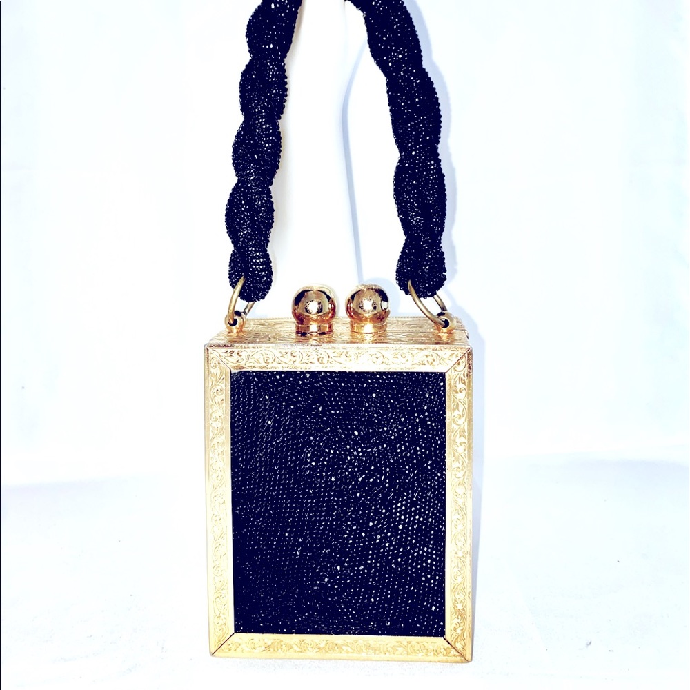 1940’s Carnival Glass Vintage Handbag Gold Frame